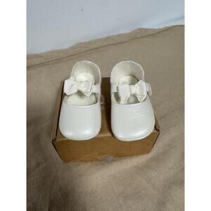 Cuquito Collection Shoes Baby Girls Size 20 White Soft Bow Mary Jane Made Spain